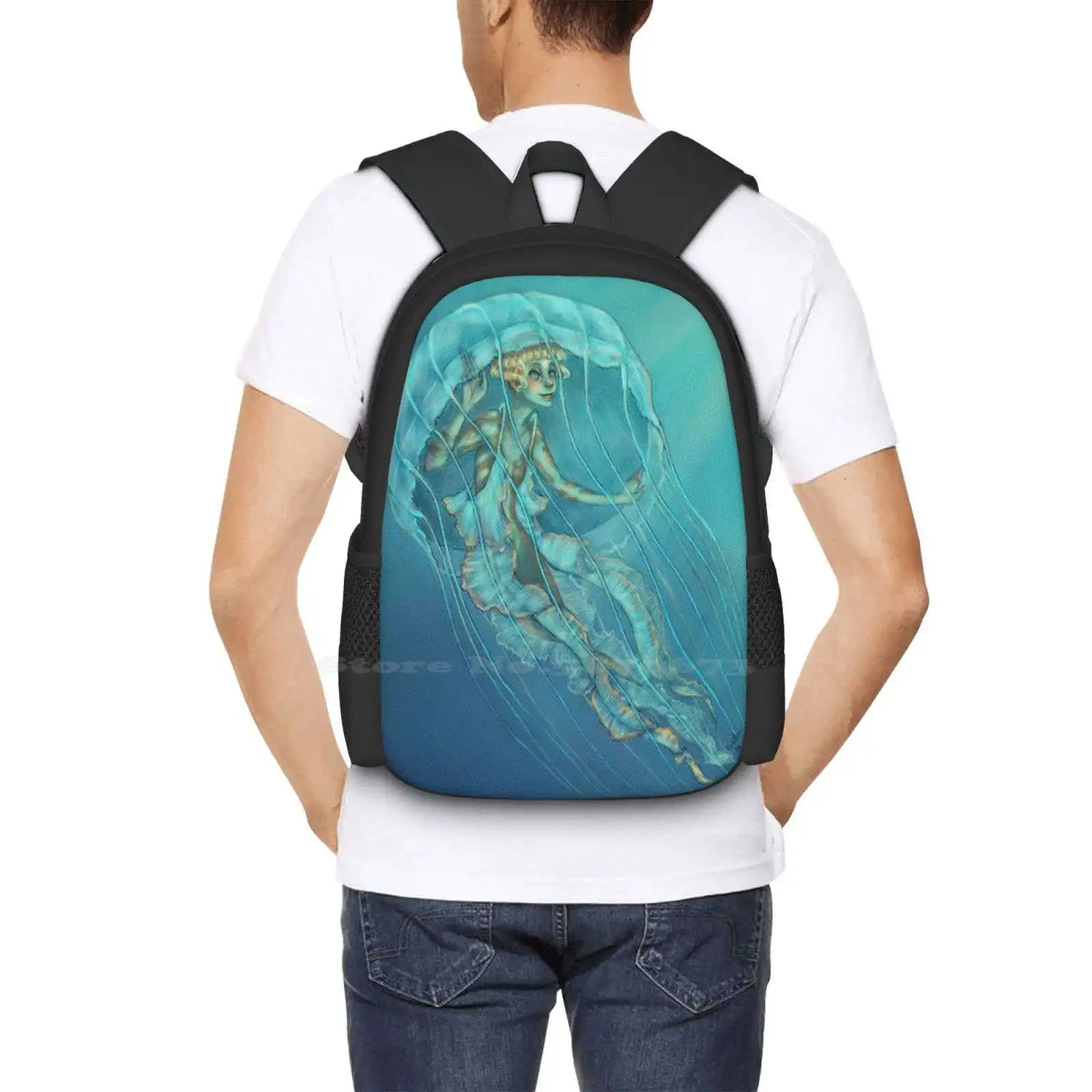 .Jelly Masquerade. Hot Sale Backpack Fashion Bags Mermaid Halloween Sea Ocean Jellyfish Costume Holiday Fantasy Swimming Myth