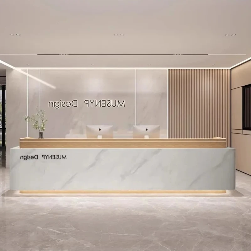 Deep Storage Front Desk Reception Counter Modern Classic Luxury Reception Desk Beauty Salon Mostrador Recepcion Office Furniture