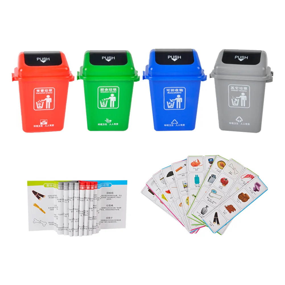 

Garbage Bin for Play Kids Sorting Toys Children Early Educational Environmental Protection Games Trash Pen Holder