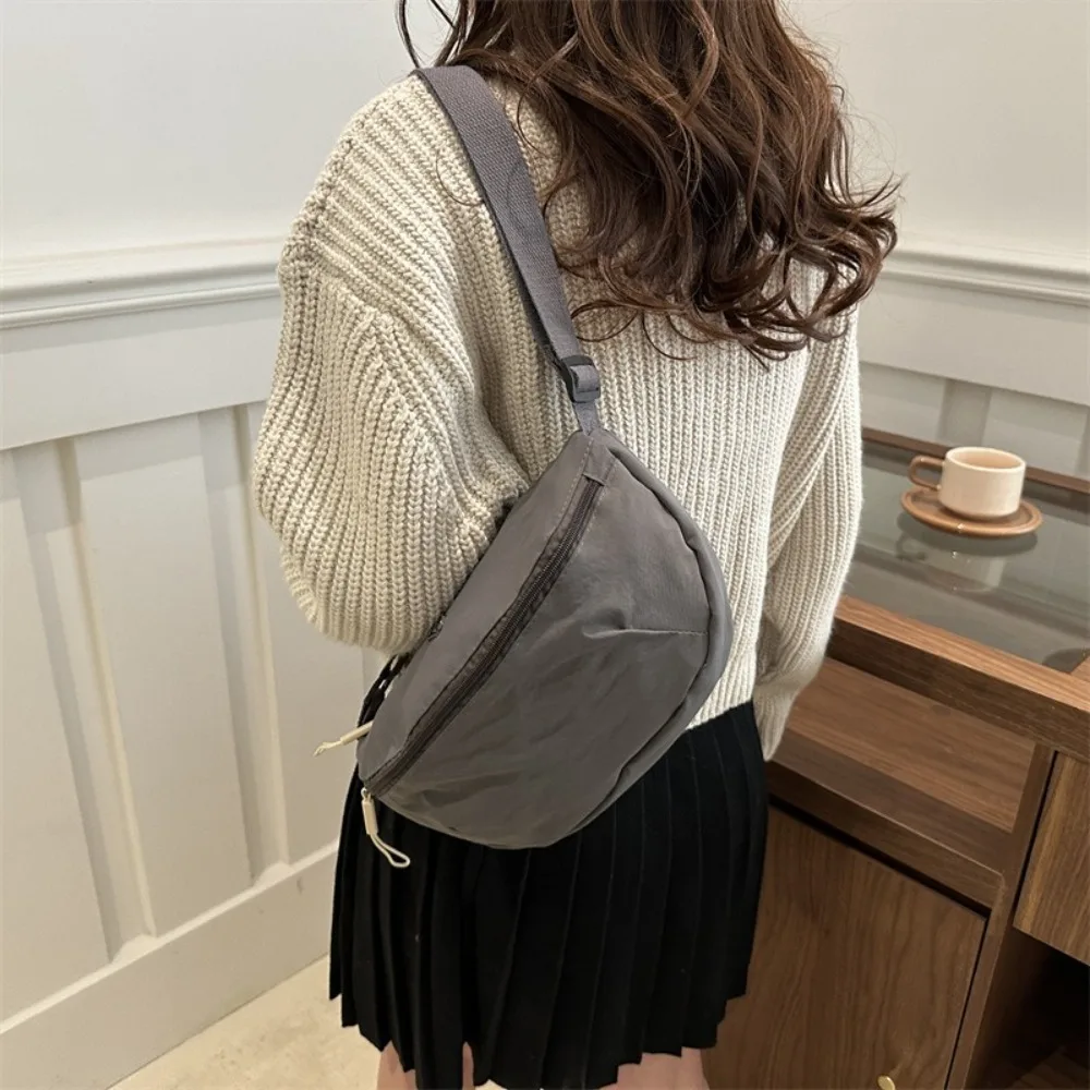 

Нейлоновая сумка через плечо с широким плечевым ремнем в корейском стиле, однотонная ткань Оксфорд, сумка через плечо, сумка-тоут, сумка для пельменей