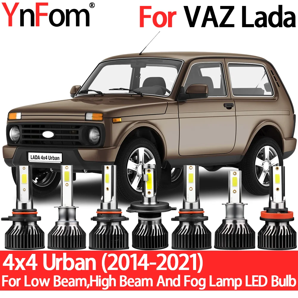 

YnFom For VAZ Lada 4x4 Urban 2014-2022 Special LED Headlight Bulbs Kit For Low Beam,High Beam,Fog Lamp,Car Accessories