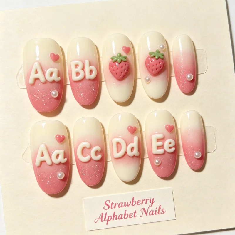 Niedliche 3D-Alphabet-Nagelform | DIY Geprägte Buchstaben-Nageldekorationen – Detail 5