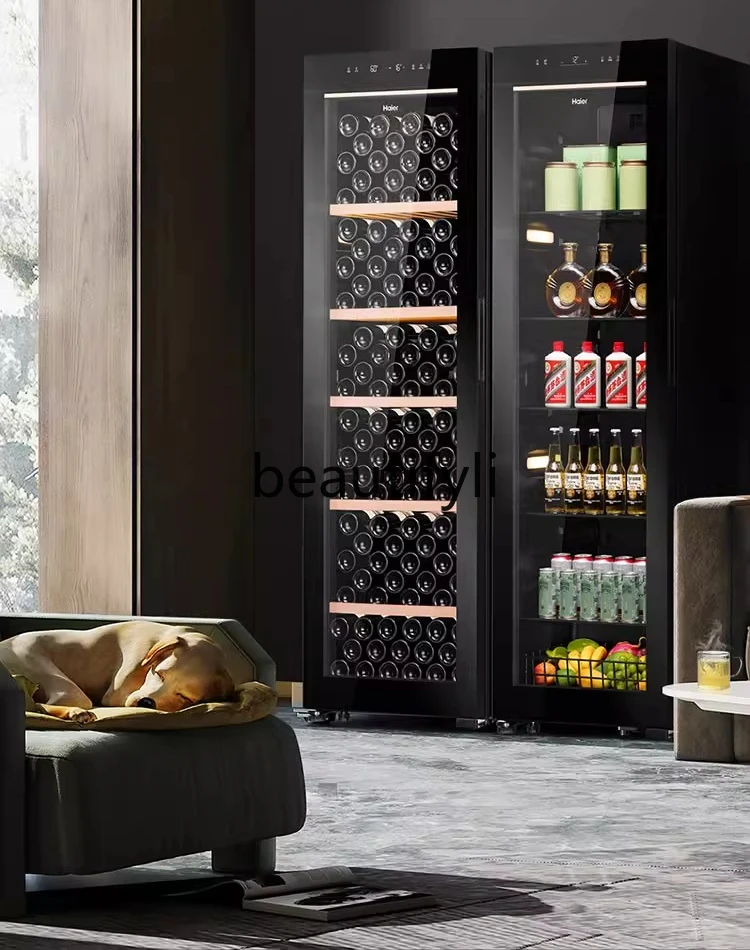 

New Ice bar wine cabinet combination, small refrigerated and fresh-keeping, beverage fruit living room display cabinet
