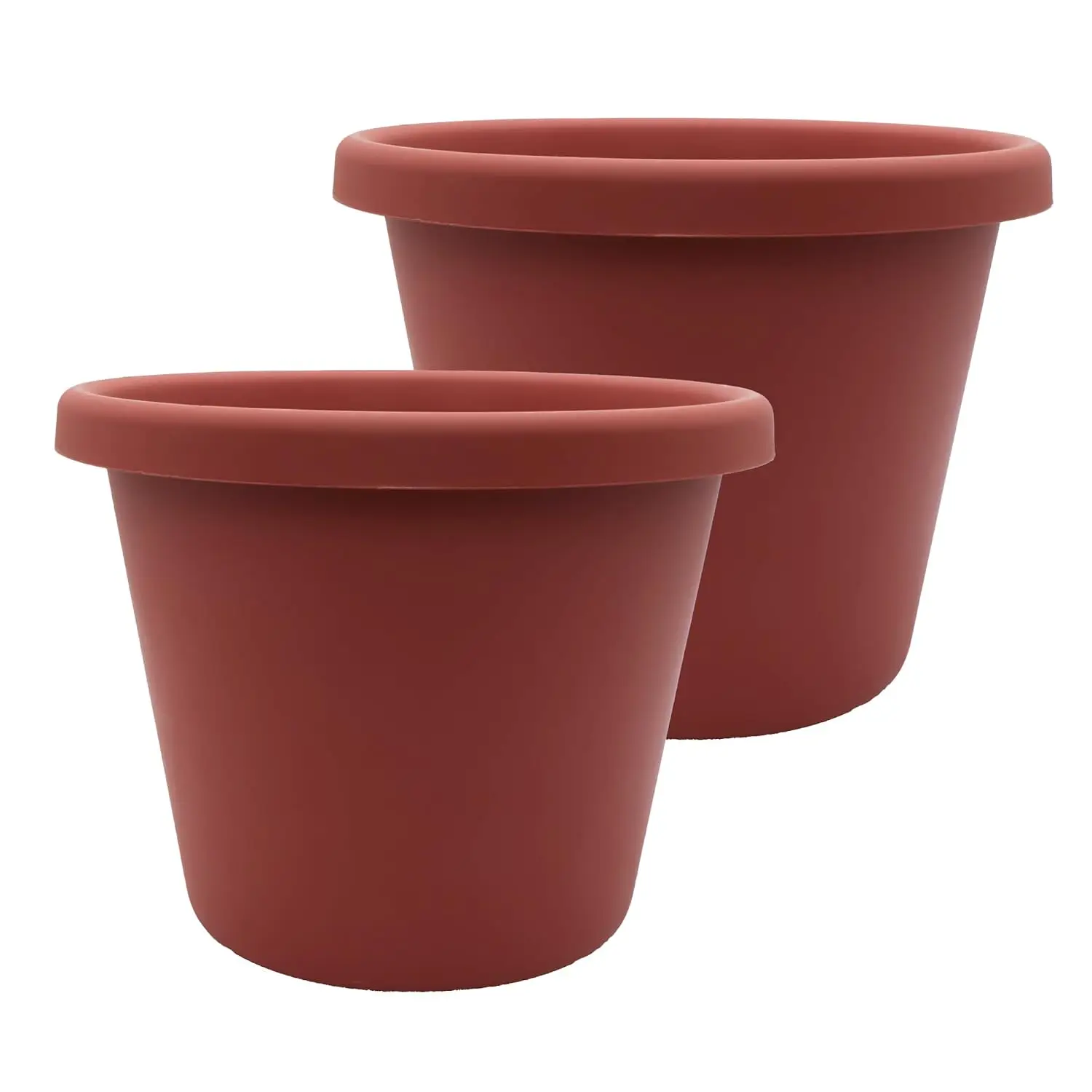 Classic Round Planter Pot, 17 Inch, Clay, 2-Pack, Customized