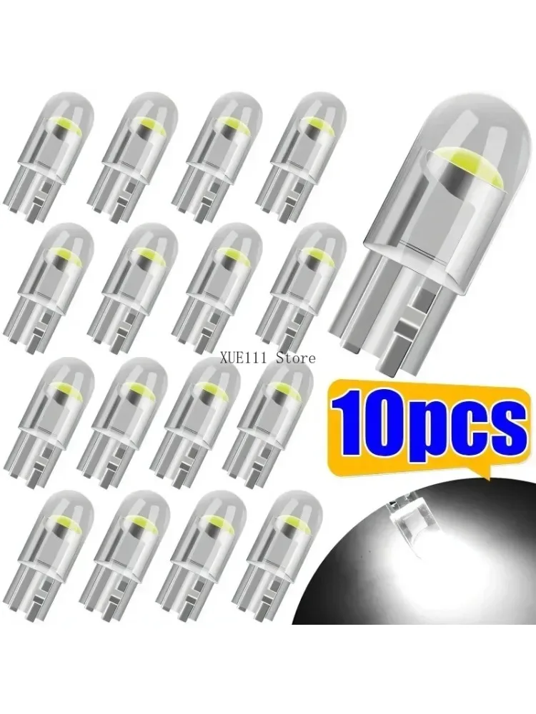 10/20/50/100/200 Stück 12V T10 W5W LED Autolicht COB Glas Auto Kennzeichenbeleuchtung Innenraumleuchte DRL Glühbirne Universal
