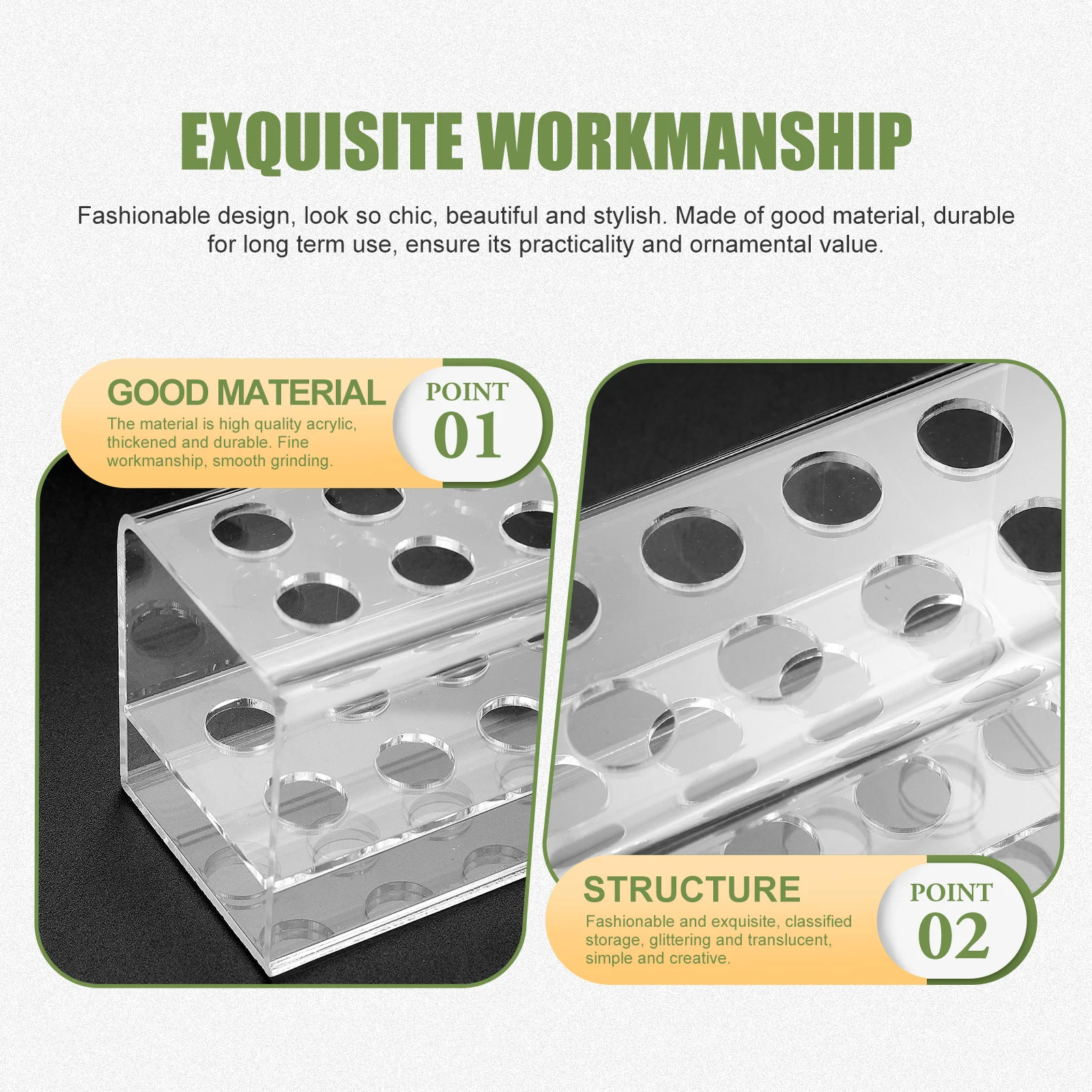 

Acrylic Stationery Holder Multi-Slot Transparent Pen Storage Stand Cosmetics Makeup Brushes Organizer Pen Rack