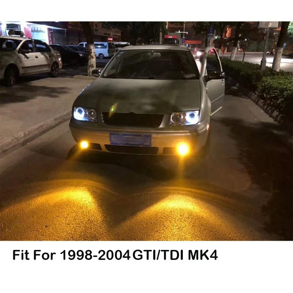 Frontstoßstangengrill, gelbes Nebelscheinwerfer für -Mk4 Golf 1998–2004, mit LED-Nebelscheinwerfer, Tagfahrlicht