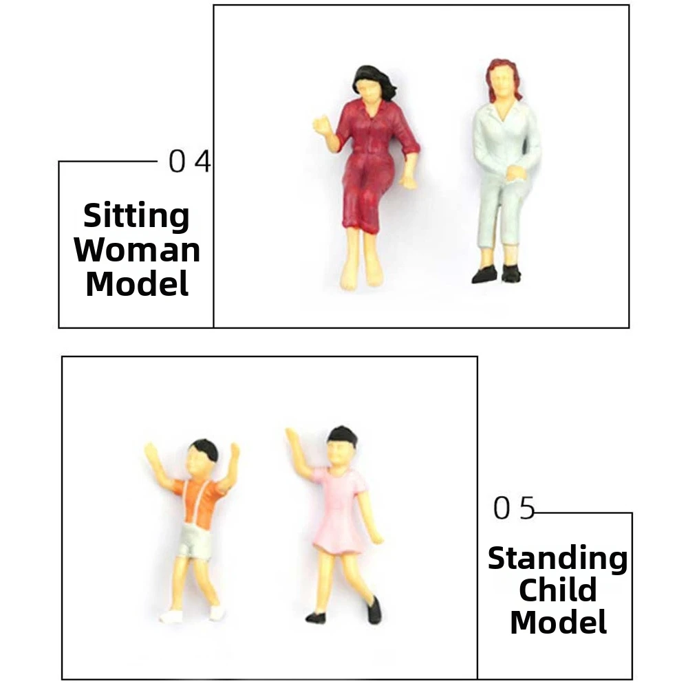 10/50pcs 1:25/1:30/1:300 Scale Model Building People Mixed Color Multistyles Figures Passengers Assorted Poses Standing People
