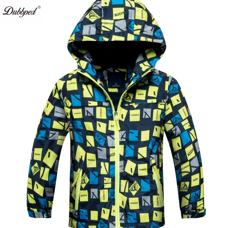 Dubbped Brand Jackets Children Outerwear Coats 2023  Boys Spring Autumn Waterproof Windproof Fleece Hooded Kids Sport Clothing