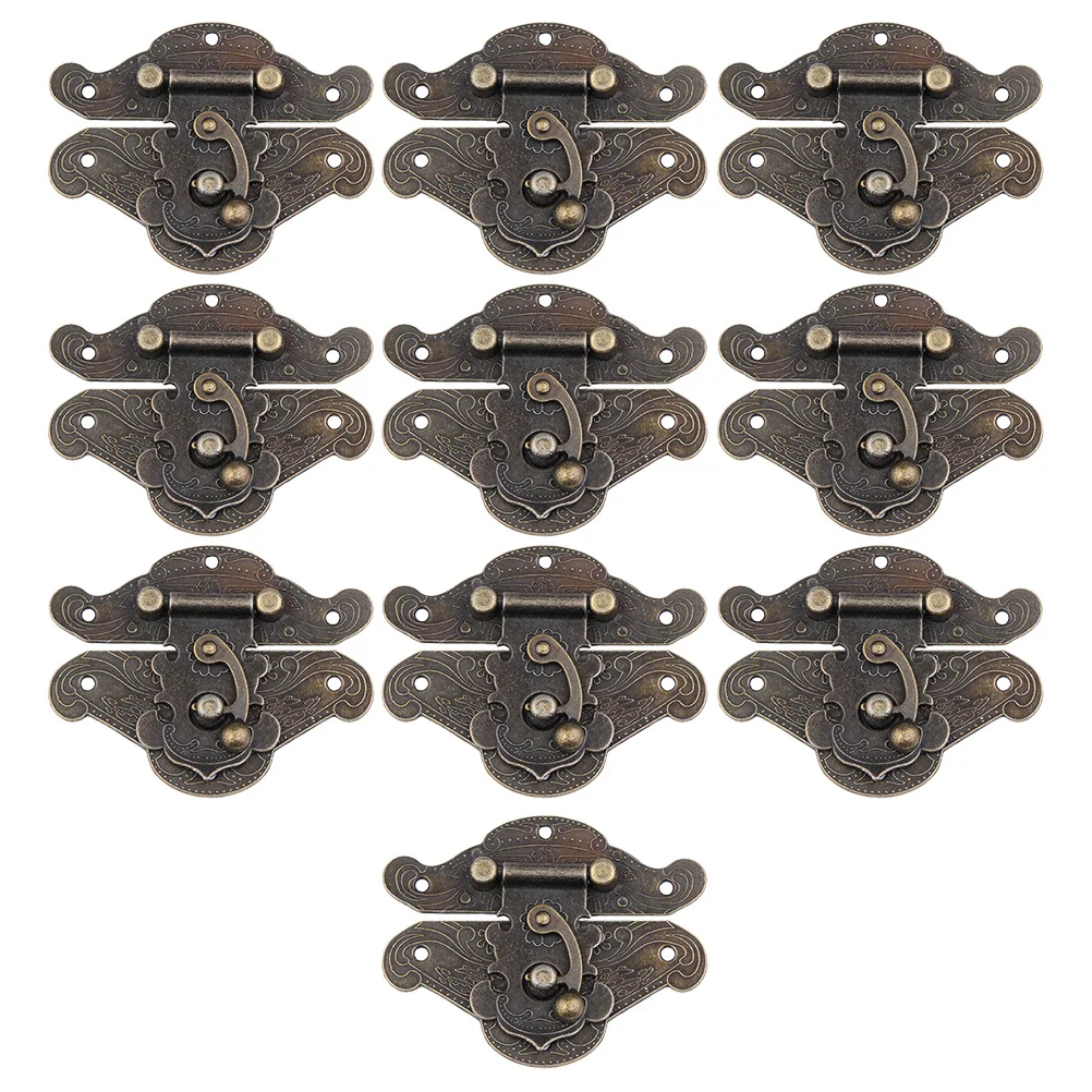 Juego de 10 hebillas Retro de aleación de Zinc para joyero, pestillo de caja de madera, Hardware de gabinete, cierre resistente de repuesto