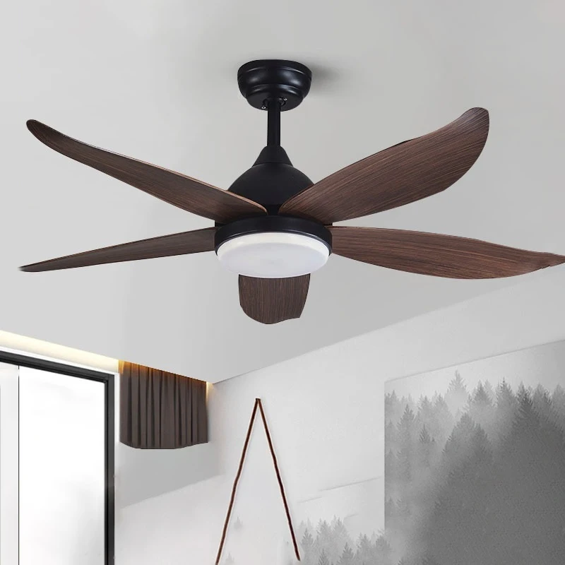 

OUFULA Nordic LED Fan Light Modern Minimalism Restaurant Living Room Study Ceiling Fan Light Remote Electric Fan Light