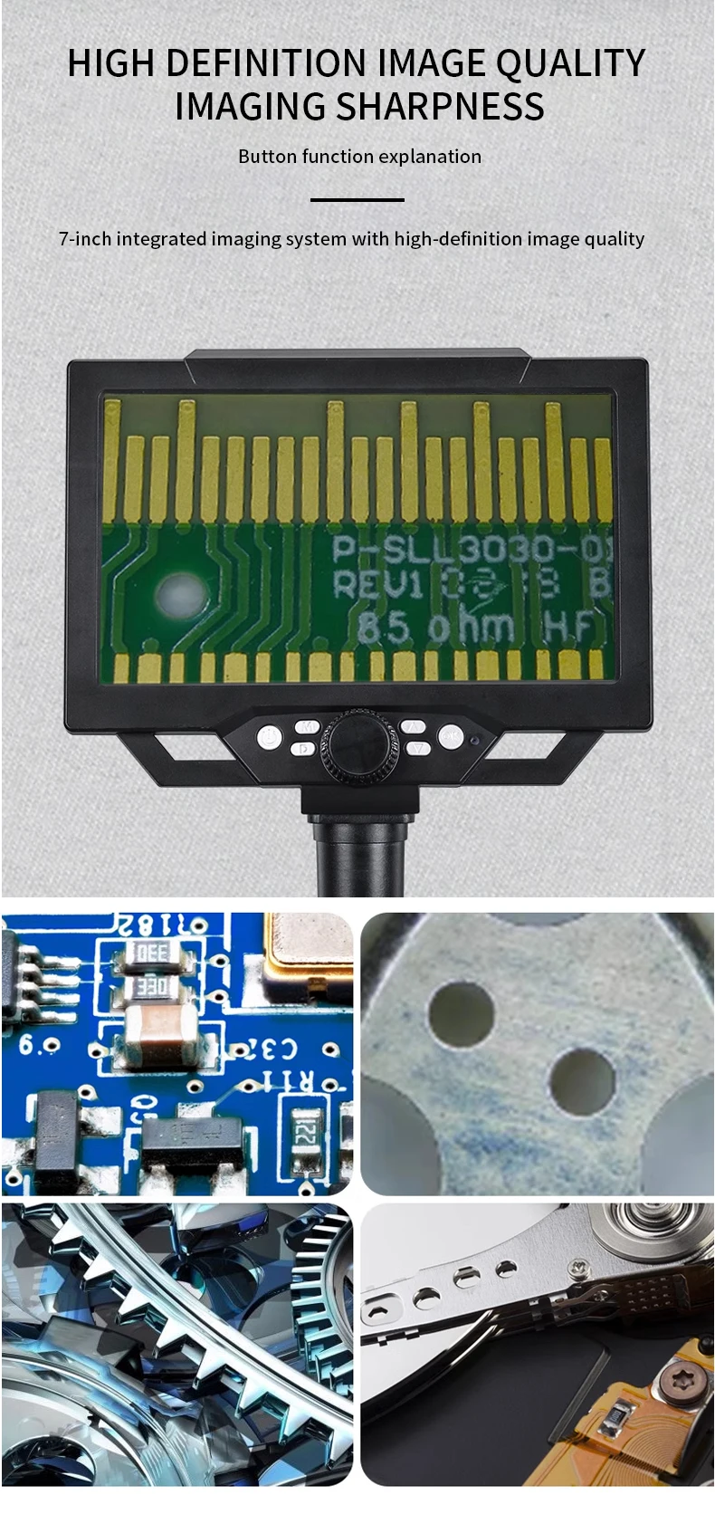 Imagem -05 - Câmera de Microscópio Digital Lcd Ampliação Portátil Usb Luz Led Moedas Planta Inseto Solda Pcb 12mp