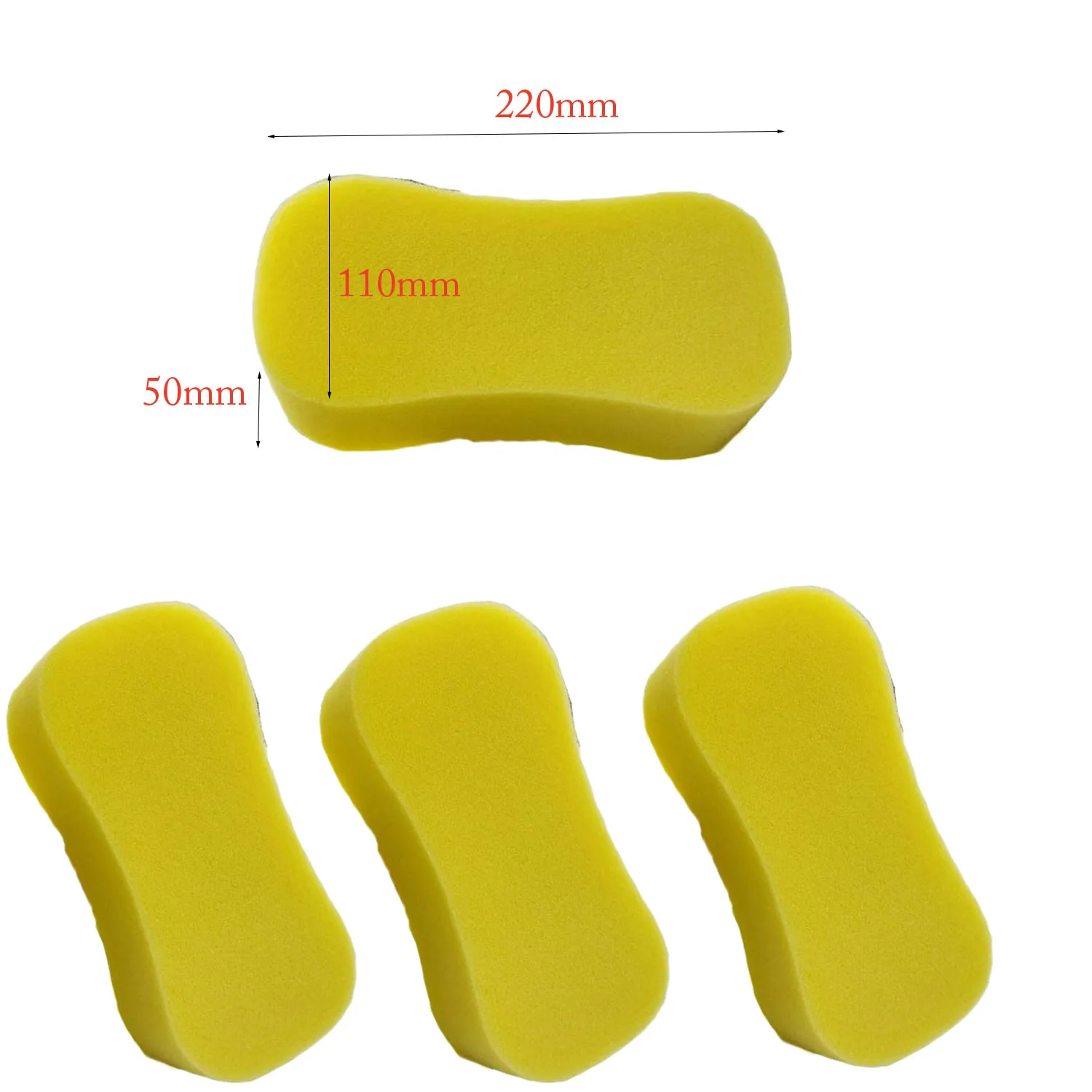 4pcs 220*110*50mm High Density Car Washing Polishing Sponge Sanding Disc Polishing Buffer For Vehicle Paint Care & Cleaning