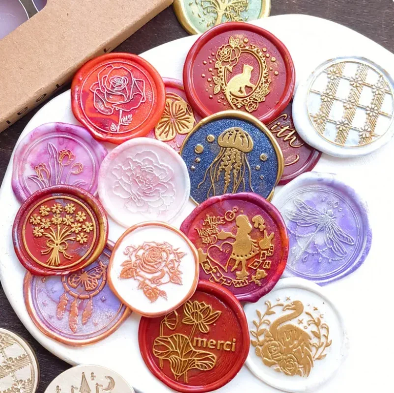 Jellyfish Starfish Butterfly Star Cat Snowflake Deer Dragonfly Unicorn Wax Seal Brass Stamp Head Sealing Stamp Head  Can Custom