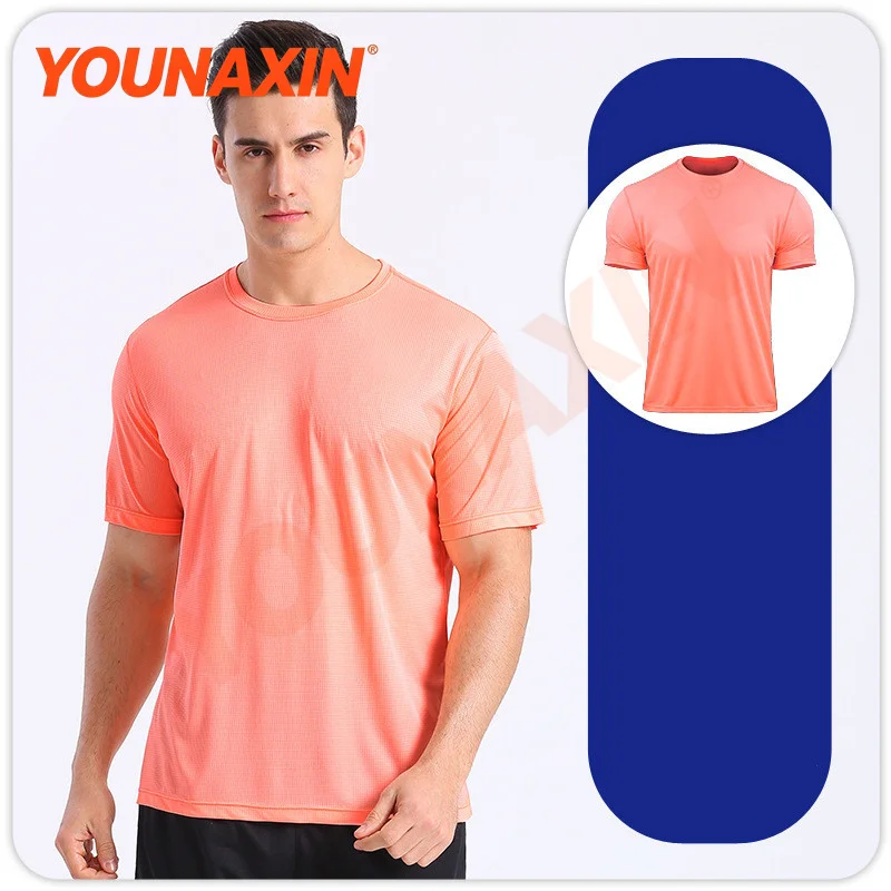 Men Quick-drying Sports Short-sleeved Top Running Basketball T-shirt Loose-fitting Casual Plain-Coloured Yoga Fitness Top M-3XL