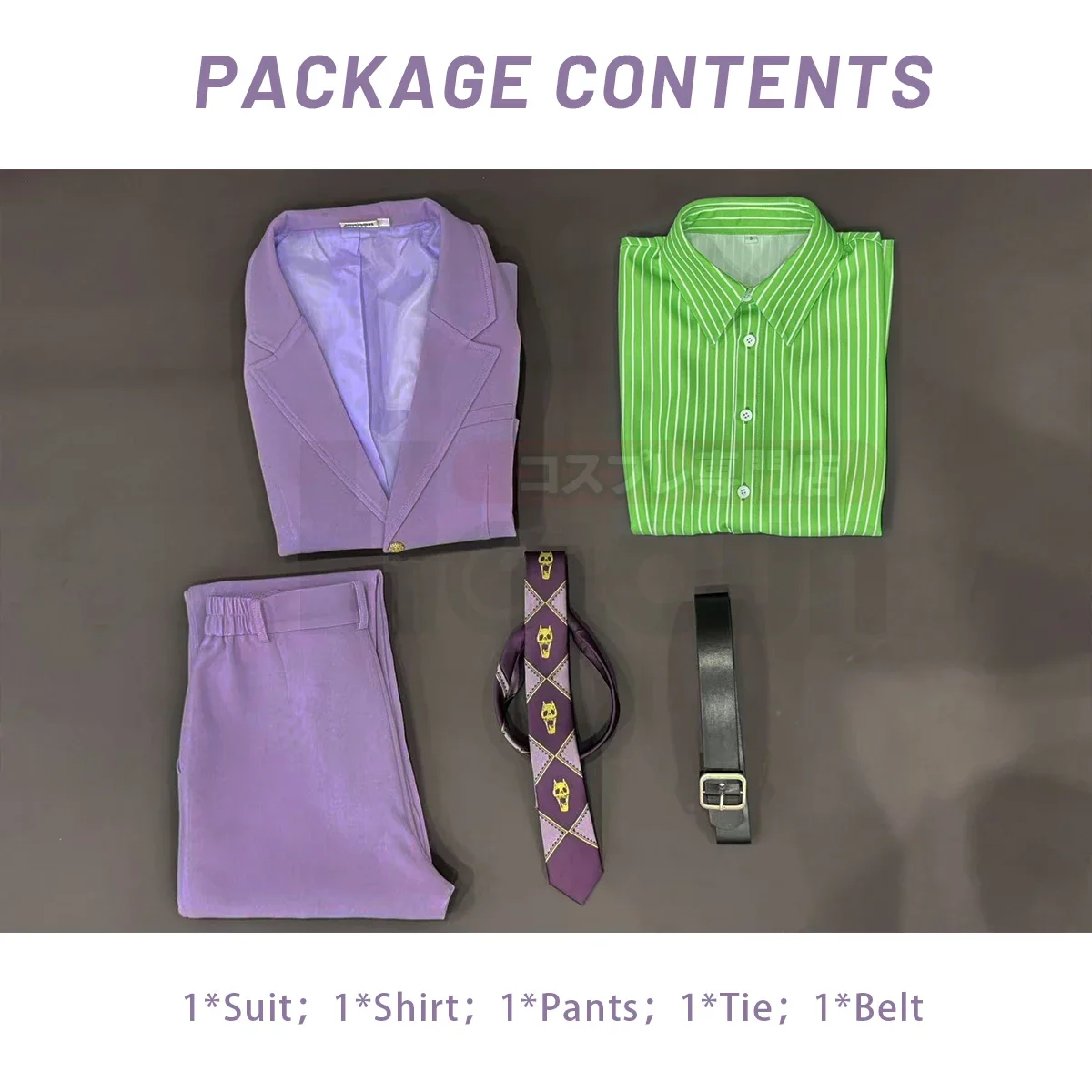 Cosplay JoJo Anime Kira Yoshikage Cosplay Costume Suit Shirt Pants Tie Animation Convention Halloween Christmas Daily Wear