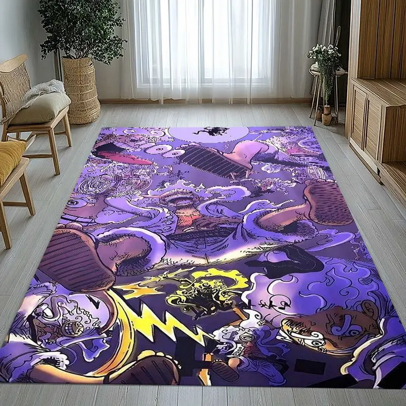 Anime Zoro One P-Piece Straw Hat Pirates Soft Non-Slip Area Rug for Living Room,Bedroom Playroom Carpet Mat for Sofa,Home Decor