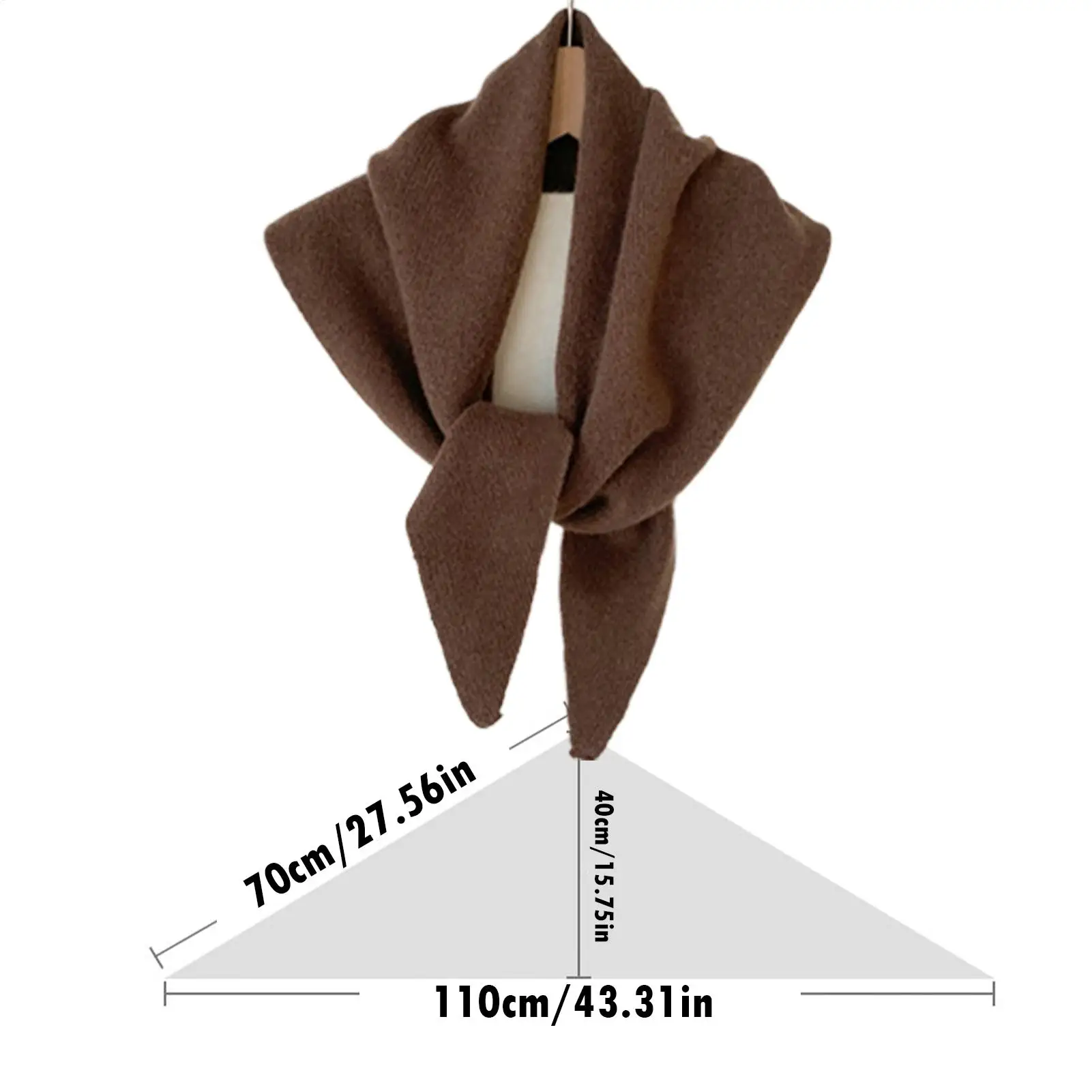 Lenço triangular para mulheres, xale macio, cachecol de cabeça de lã mais quente para mulheres, primavera, outono, deslocamento diário, viagens ao ar livre, praia