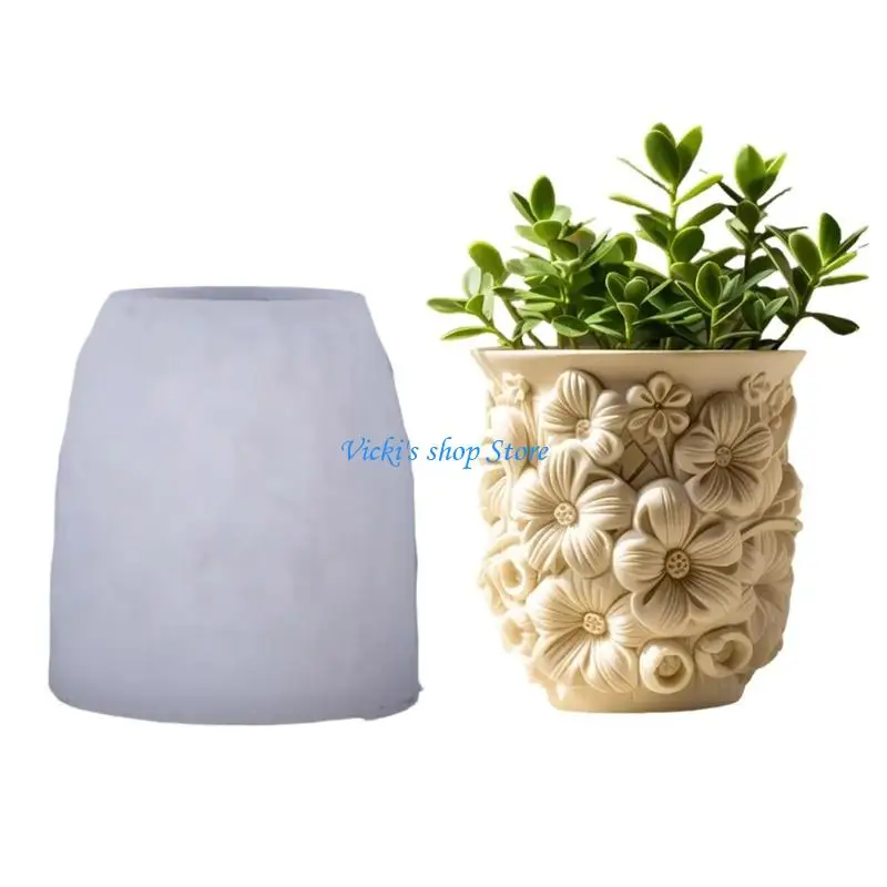 

Пищевая силиконовая форма для цветочного горшка для поделок из смолы и аксессуаров для дома «сделай сам», креативная форма для