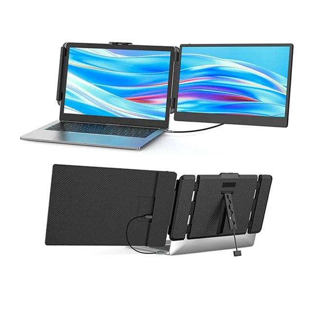 

OEM/ODM S1 Triple Dual 14 Inch FHD IPS Portable Monitor USB Full Function Folding Screen for Office Laptop Screen Extender