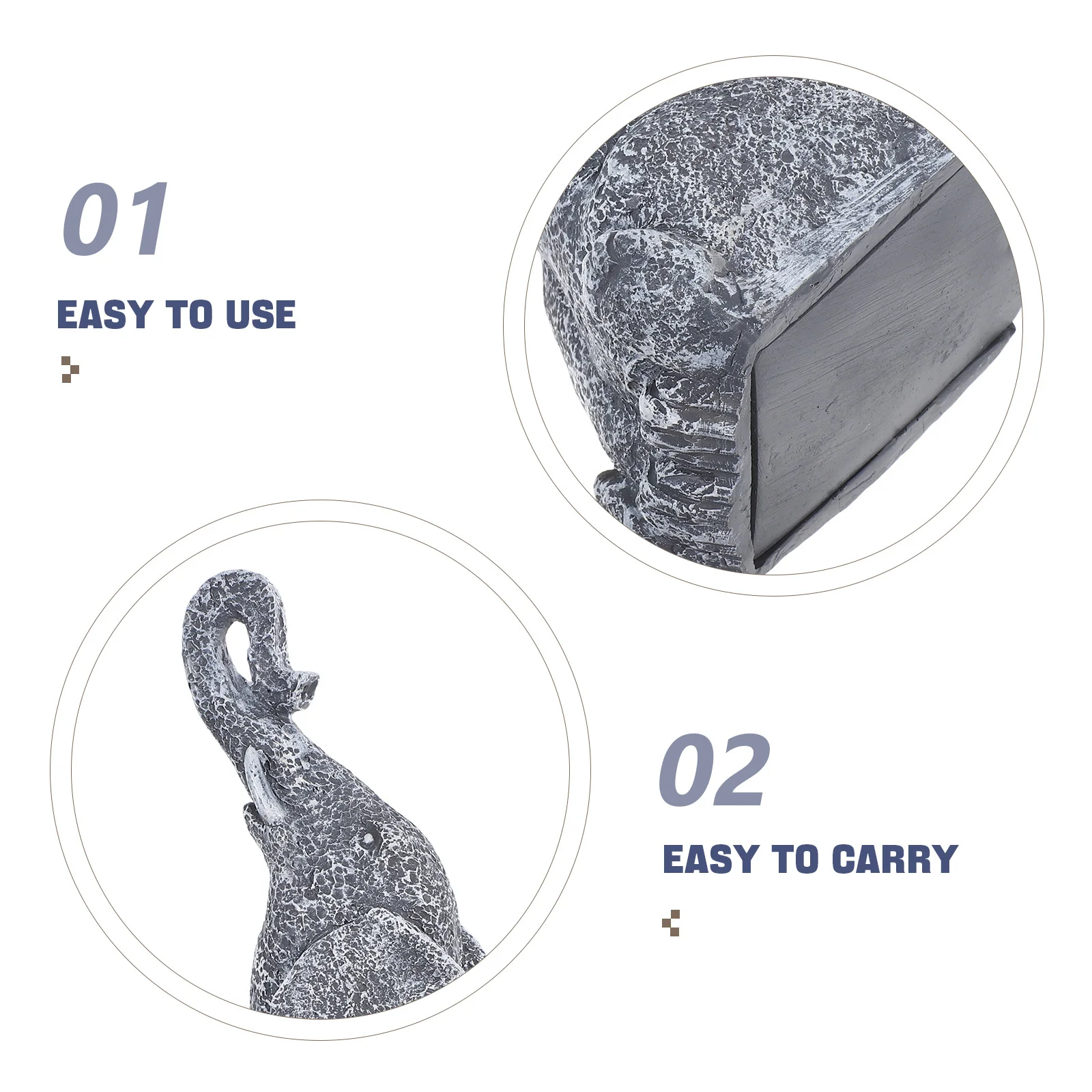 Fake Elephants Key Box Resin Outdoor Key Holder Waterproof Garden Ornament Hidden Storage For Yard Anti-Theft Security