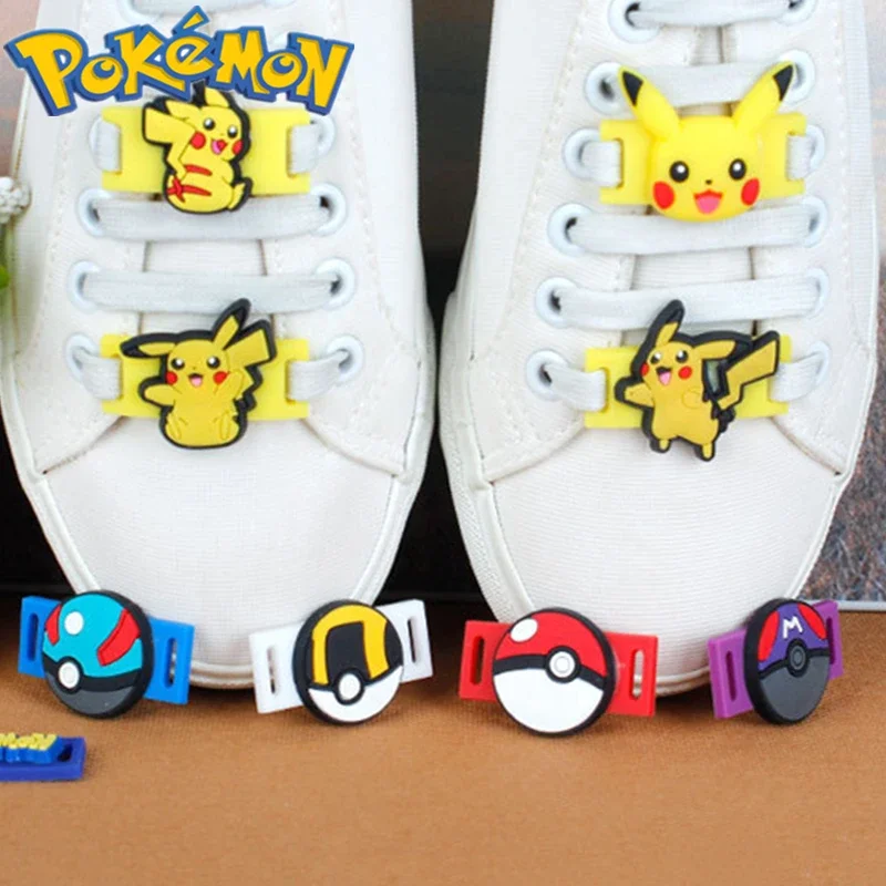 Pokemon shoes decal sneakers canvas shoes decoration PVC soft rubber shoelace buckle Kawaii birthday gift cosplayer accessories