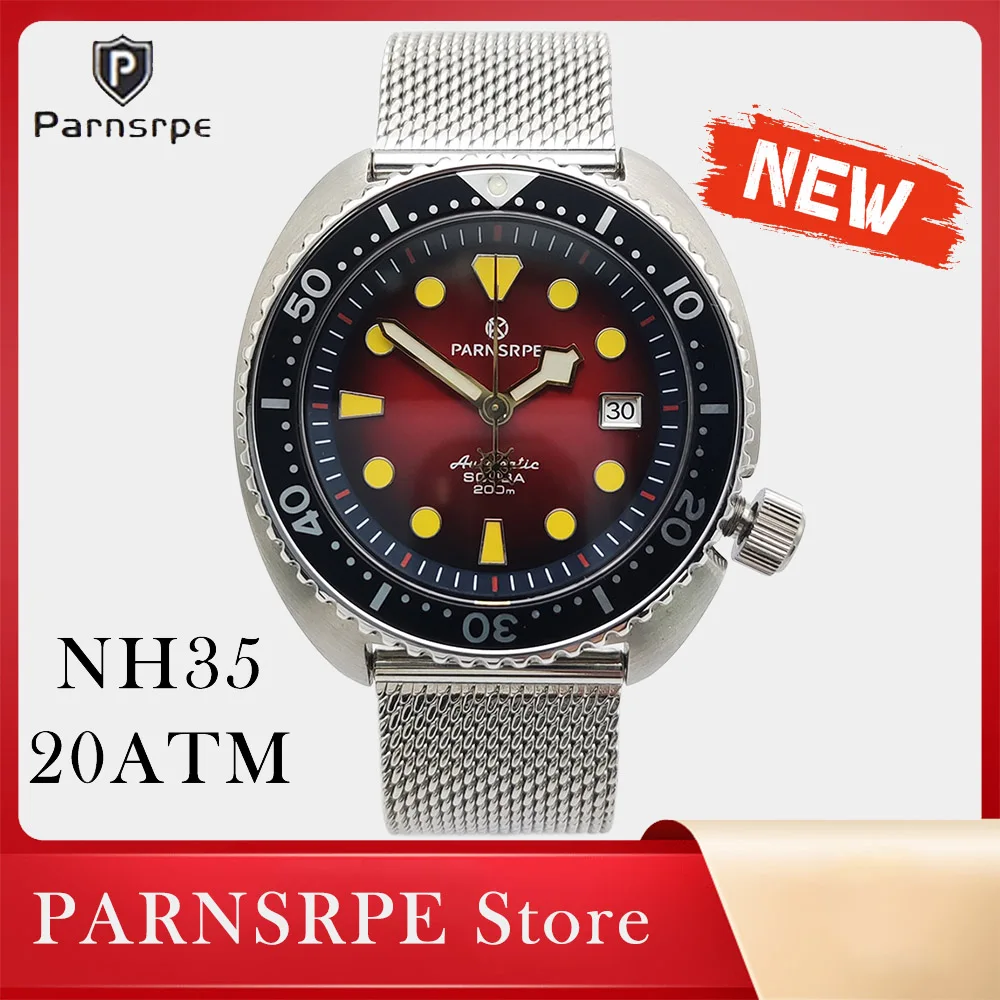 Parnsrpe New Classic Men's Watch Abalone Case NH35 Self-Winding Movement 20bar Men's Mechanical Diving Watch