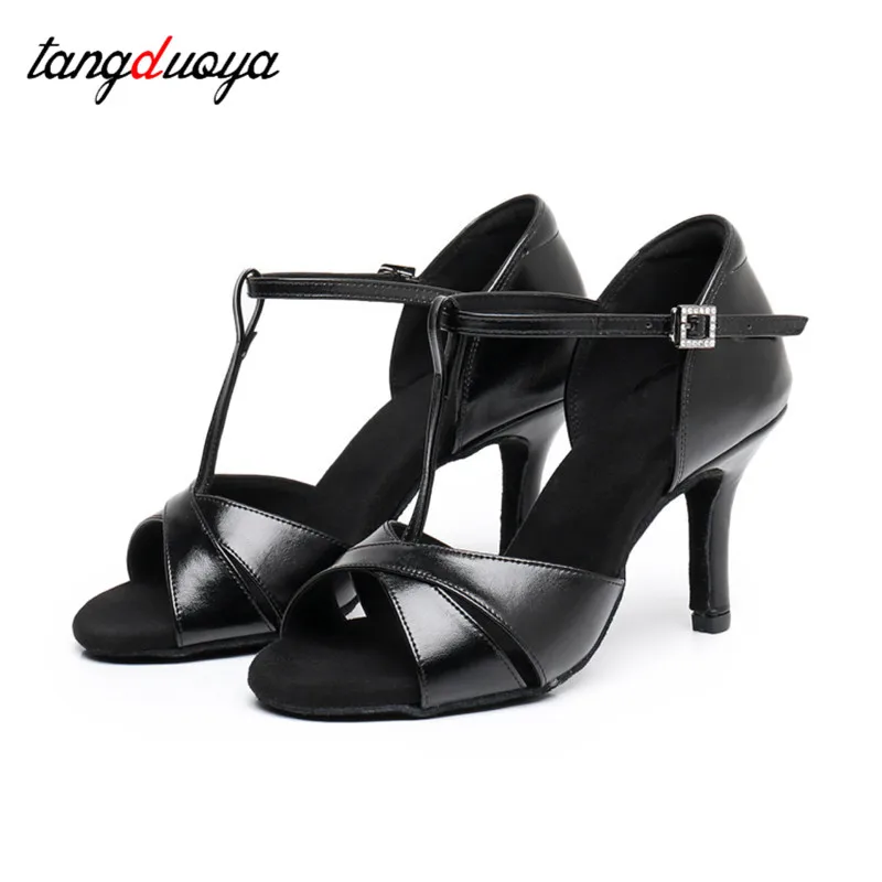 Tangduoya Women's Latin dance shoes with soft sole wholesale Party Square Tango jazz dance shoes women high heels 5.5/7/8cm