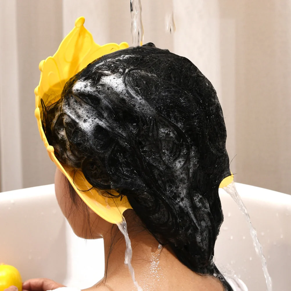 

3Pcs Baby Bath Crown Water Shield Adjustable Toddler Shower Cap Soft Material Eye Ear Protection Kids Hair Washing Shield