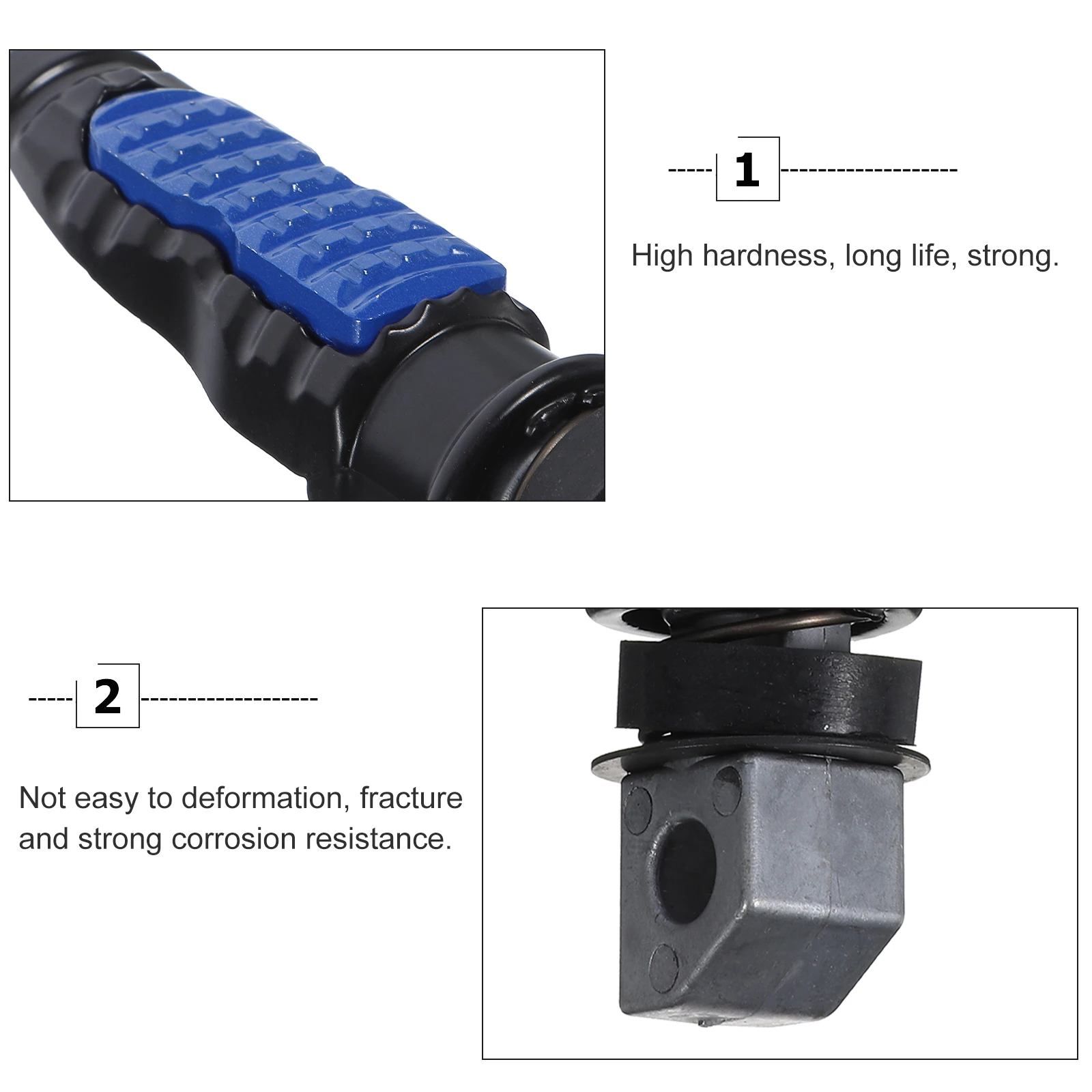 

2Pcs Motorcycle Foot Pegs Durable Aluminum Alloy Electric Bike Accessories Blue Oxidation Long Life Universal Footrest Set