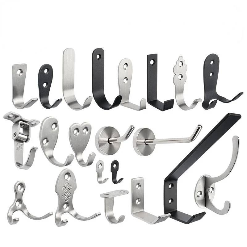 Stainless Steel Black Bathroom Wall, Cabinet, Kitchen and Bathroom Door, Pants Hook Hanging Clothes Hook