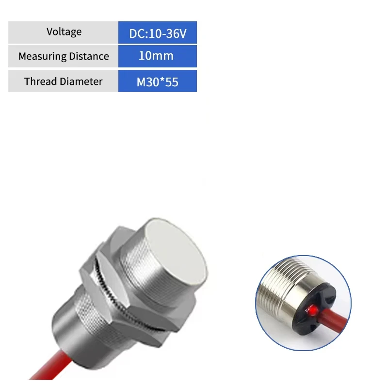 KJT M30 10mm Sensing Distance IP67 Flush High-Temperature Proximity sensor PNP NC 10-30VDC High quality