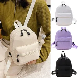 Mochila Holográfica de Nylon Coreana para Mulheres, Casual Cor Sólida, Bolsa de Viagem para Estudante Adolescente, Bolsa Traseira