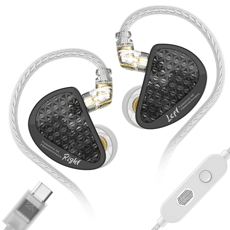 KZ AS16 Pro In Ear Bedrade Koptelefoon 16BA Balanced Armature HIFI Bass Monitor Hoofdtelefoon Ruisonderdrukkende Oordopjes Sport Headset