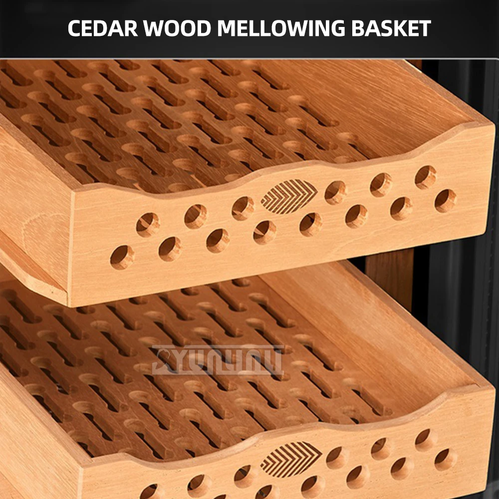 2026 78HC Cigar Cabinet Constant Temperature Humidity Refrigerator Cedar Wood Shelf Air-cooled Frost-free Compressor Cabinet