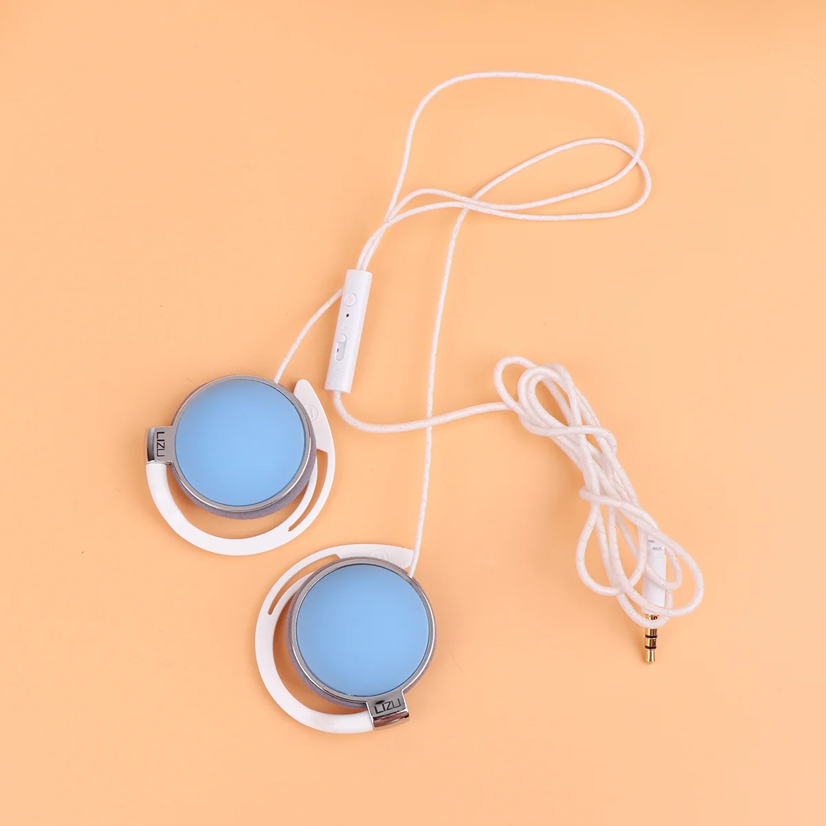 

-Aural Wired Earphone Pink Sports Headset Noise Reduction Sweatproof Neck Hanging Lightweight Comfortable Music Mic