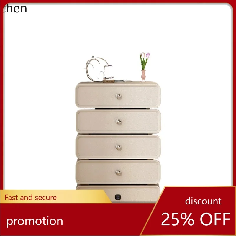 HT bedside chest safe with lock bedroom living room drawer vertical cabinet rotating bedside cabinet home accessories
