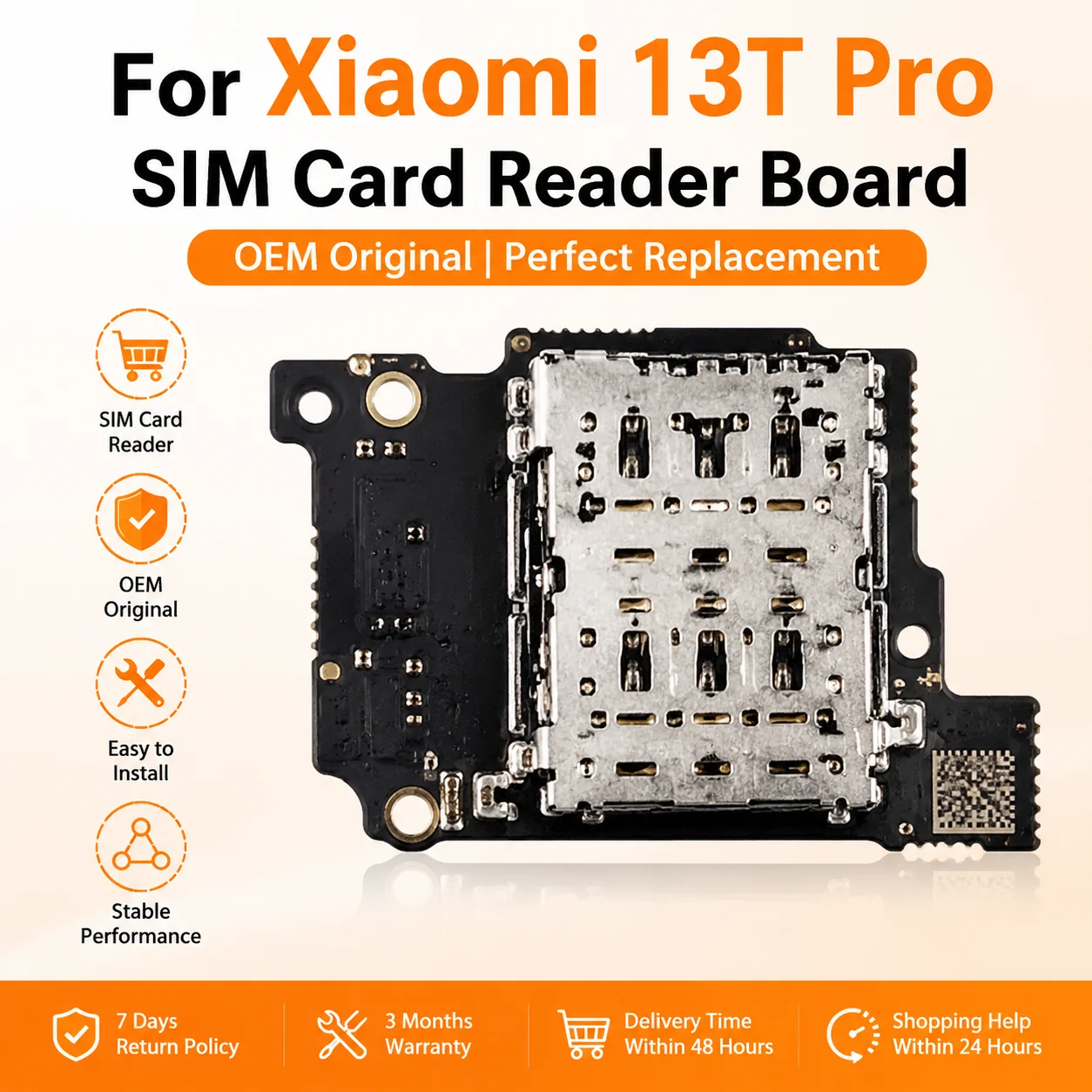 For Xiaomi 13T Pro SIM Card Reader Board OEM Original SIM Tray Flex Cable Replacement Parts