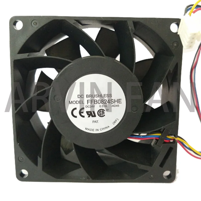 

New Converter 8CM 80mm Cooling Fan IPC 8038 24V 0.51A FFB0824SHE Double Ball 80*80*38mm