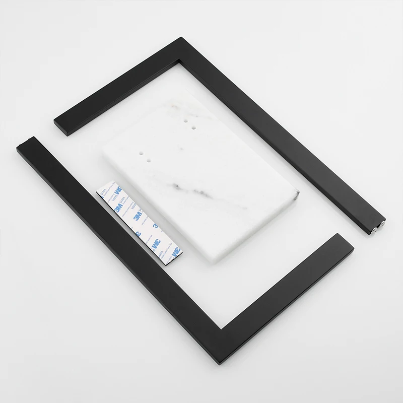 Ciencia Stainless Steel Free Standing Towel Holder with Marble Base Bathroom Countertop Towel Rack with Single Rod Double Rods