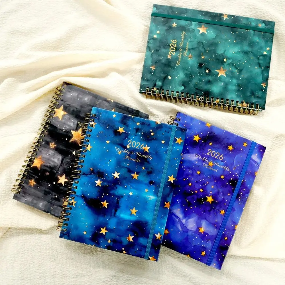 Inglese 2026 Agenda Planner Blocco note Resistente all'usura 12 mesi A5 Agenda Planning Notebook Efficiency Segnalibro