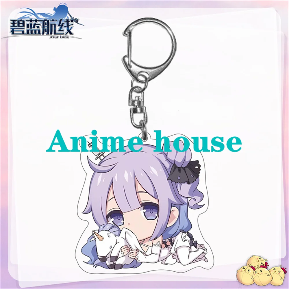 Anime Azur Lane Game Acrylic Figure Cute Keychain 6cm Bags Pendant  Gift