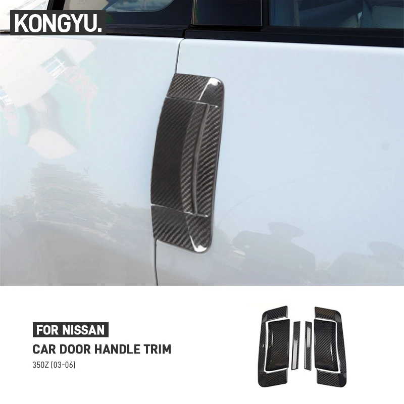 

For Nissan 350Z 2003-2006 Real Carbon Fiber Car Door Handle Panel Trim Cover Decoration Sticker Exterior Accessories