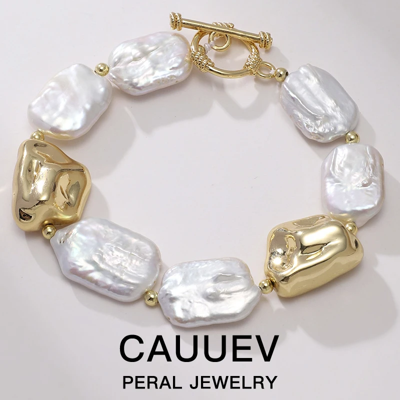 100% Natural Baroque Freshwater Pearl 14K Gold Filled Female Charm Bracelet Promotion Jewelry For Women Gifts Never Fade