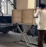 

Portable Electric Hydraulic Lifting Loading and Unloading Cargo Scissor Slide Rail Trolley