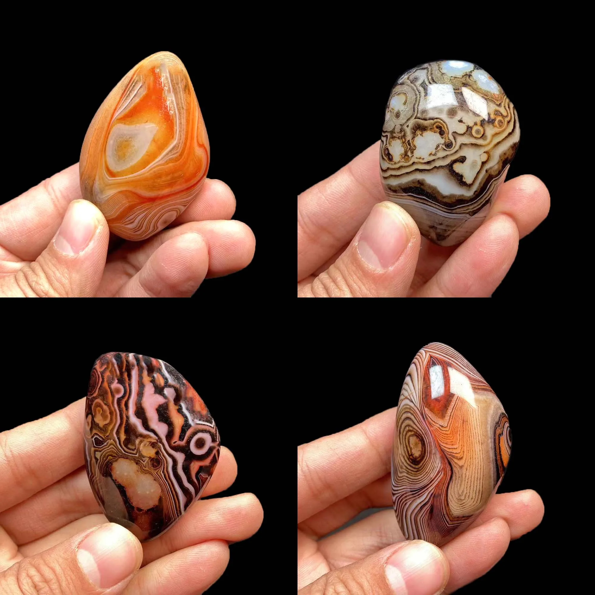 1Pc Rare Sardonyx Lace Agate Palm Stone Tumbled Natural Crystal Real Gemstone For FengShui Healing Meditation Home Decor Gift