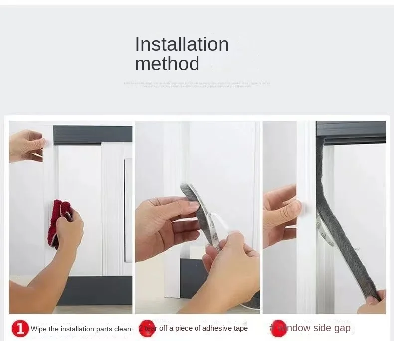5/10/20M Neues Winddichtes Dichtungsband für Zuhause, Felltürdichtung, Schalldämmung für Türen und Fenster, Staubschutzstreifen, Wetterschutzleiste – Detail 19