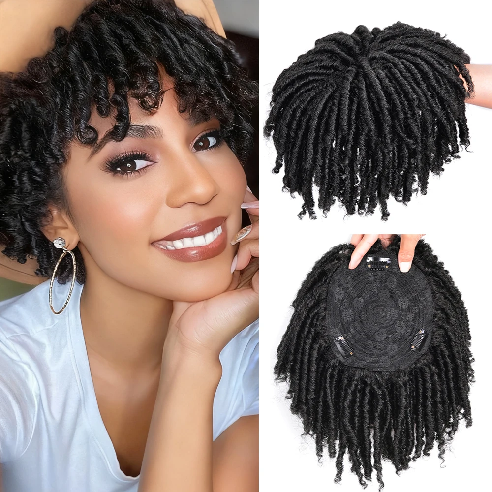 

Synthetic Short Dreadlock Half Wigs Afro Curly Hair Kinky Curly Wigs Crochet Braids Faux Locs Clip Wig For Men Women Daily Use