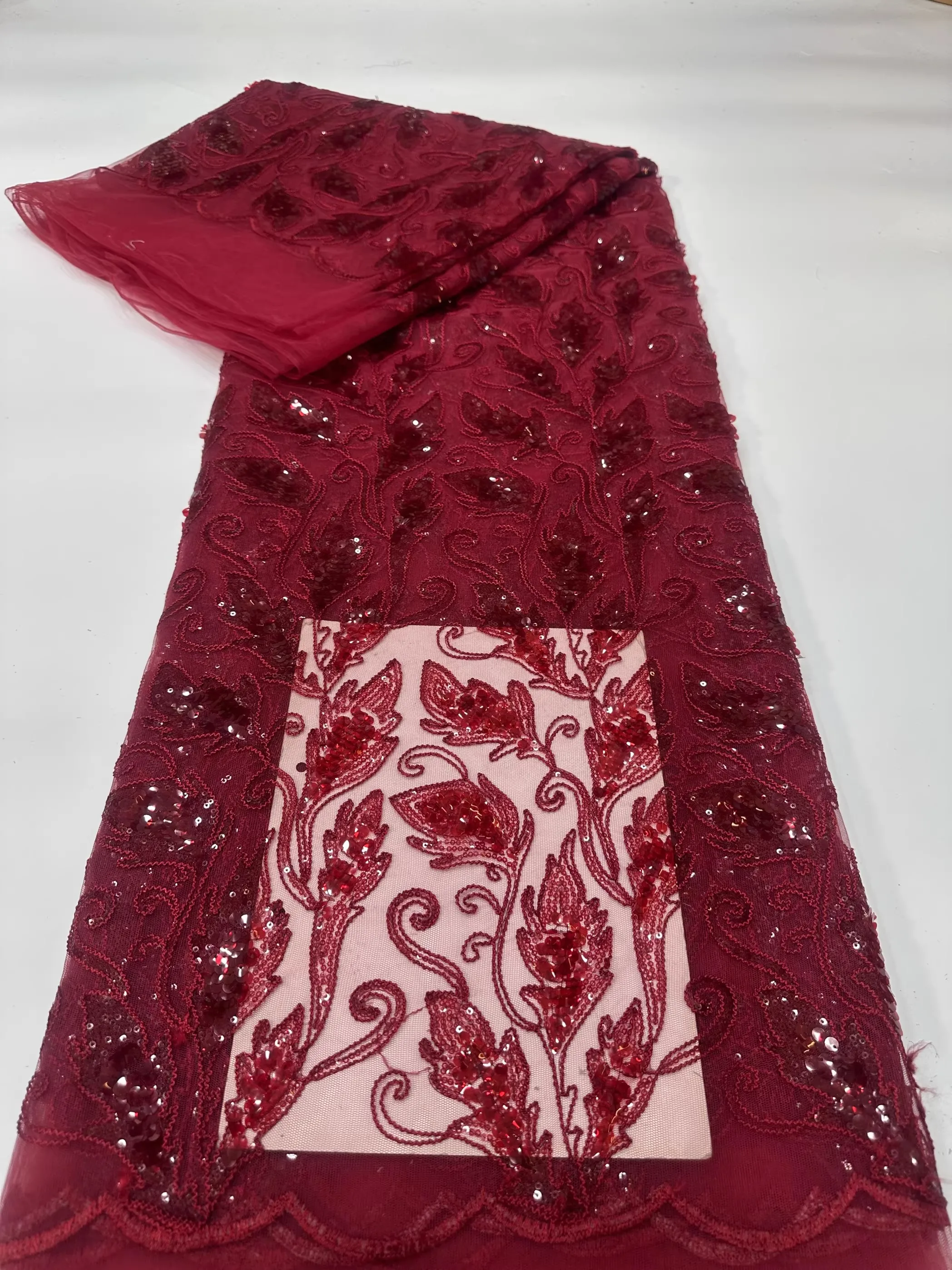 

2-ярдовая роскошная ткань из газовой ткани с вышивкой бисером, модный дизайн, ткань для свадебных платьев, ткань для шитья своими руками