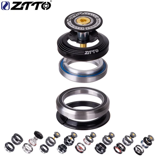 ZTTO MTB bicicleta de carretera auriculares CNC 1 1/8 ""-1 1/2"" 1,5 cónico 28,6 tubo recto horquilla de bicicleta rodamiento de dirección interno piezas de bicicleta